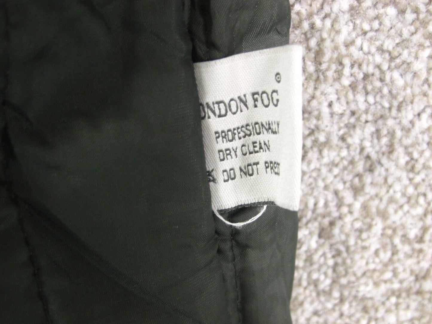 London Fog Womens Insulated Over Coat Long Sleeves Pocket Green Brown Size 14