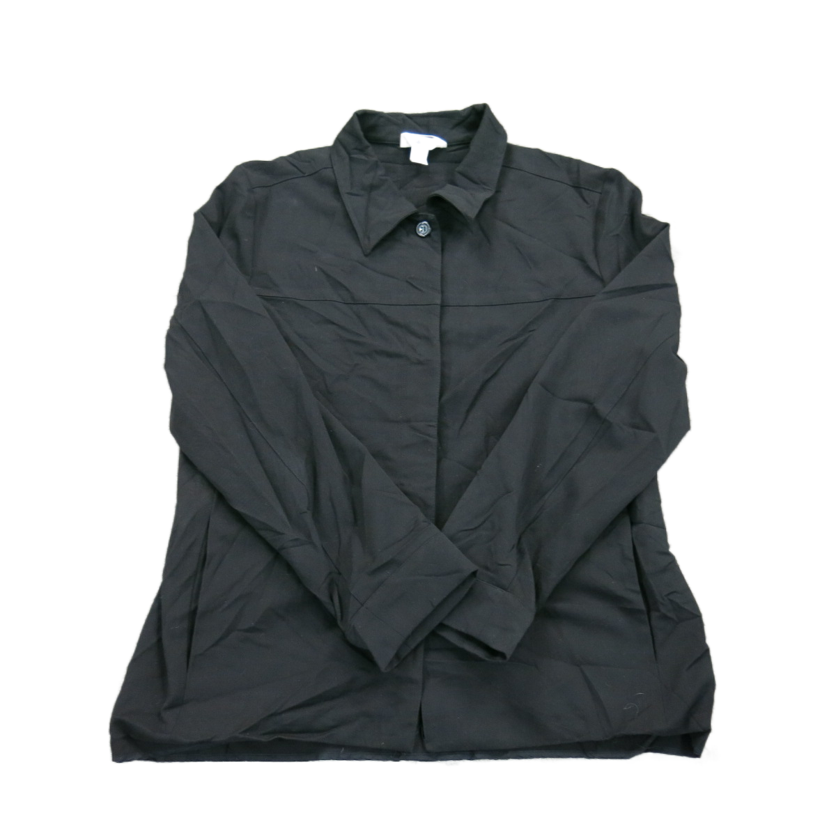 Talbots Womens Coat Jacket Stretch Long Sleeve Collared Neck Pockets Black 10P