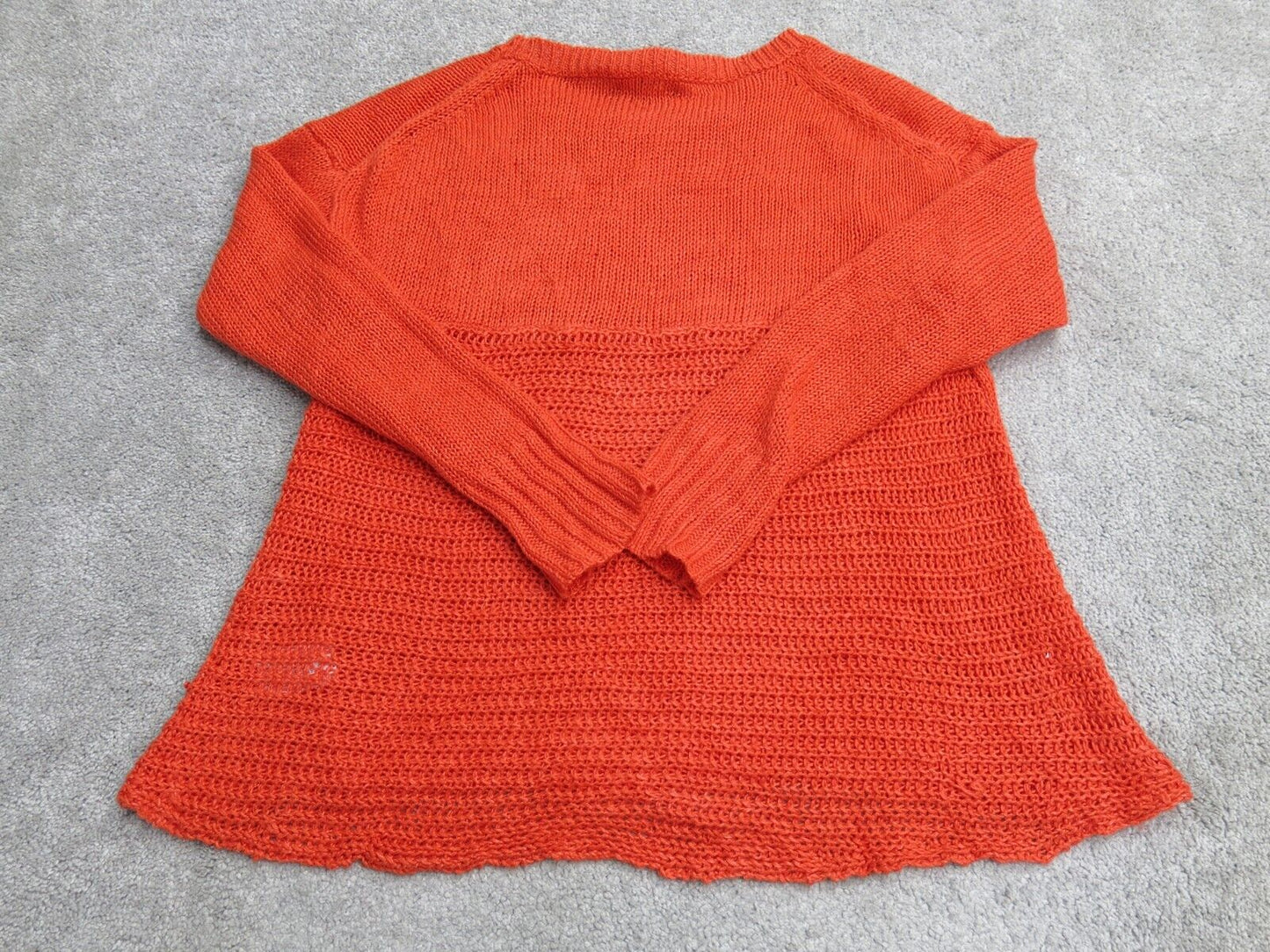 J.Crew Womens Pullover Knitted Sweater Round Neck Long Sleeve Orange Size XS