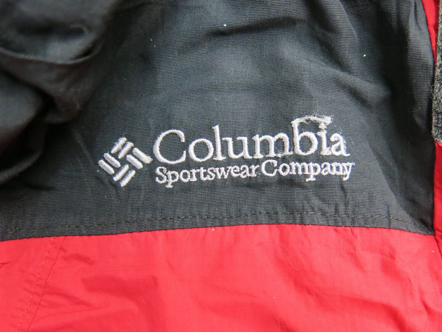 Columbia Mens Windbreaker Hooded Jacket Long Sleeves Pockets Red Size Medium