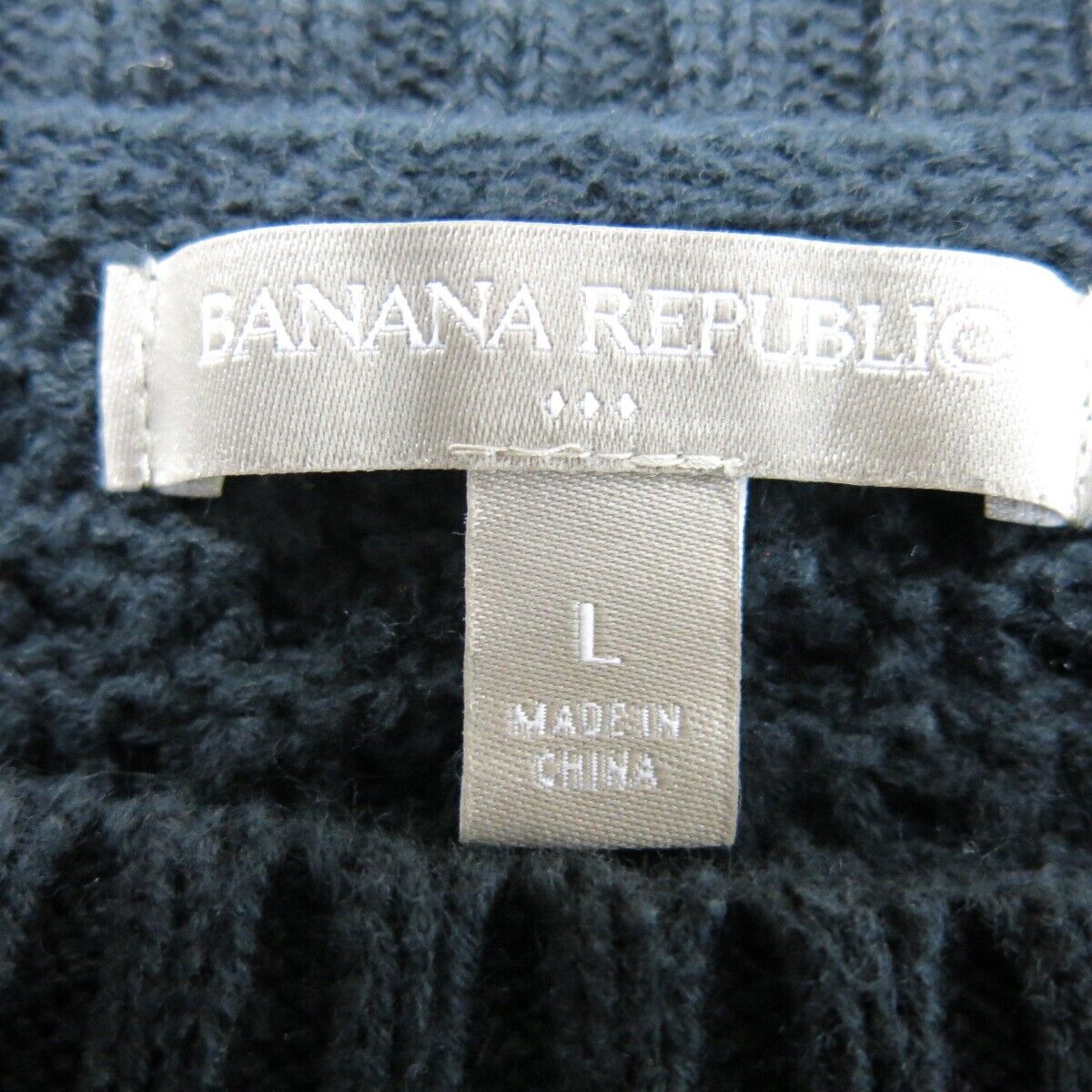 Banana Republic Womens Sweater Knitted Crew Neck Long Sleeves Black Size Large