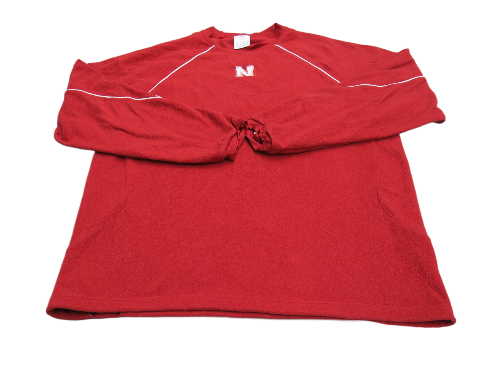Adidas Mens Pullover Sweatshirt Crew Neck Casual Long Sleeves Red Size Large