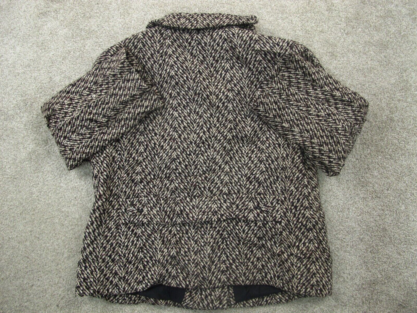 ANN Taylor Loft Womens Tweed Jacket Single Breasted Pocket White Black Size 6