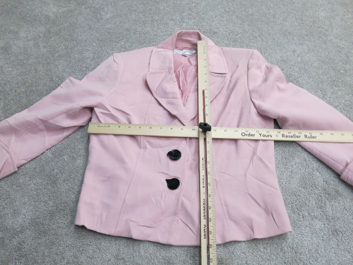 Tahari Womens Blazer Coat Single Breasted Three Button Long Sleeve Pink Size 6