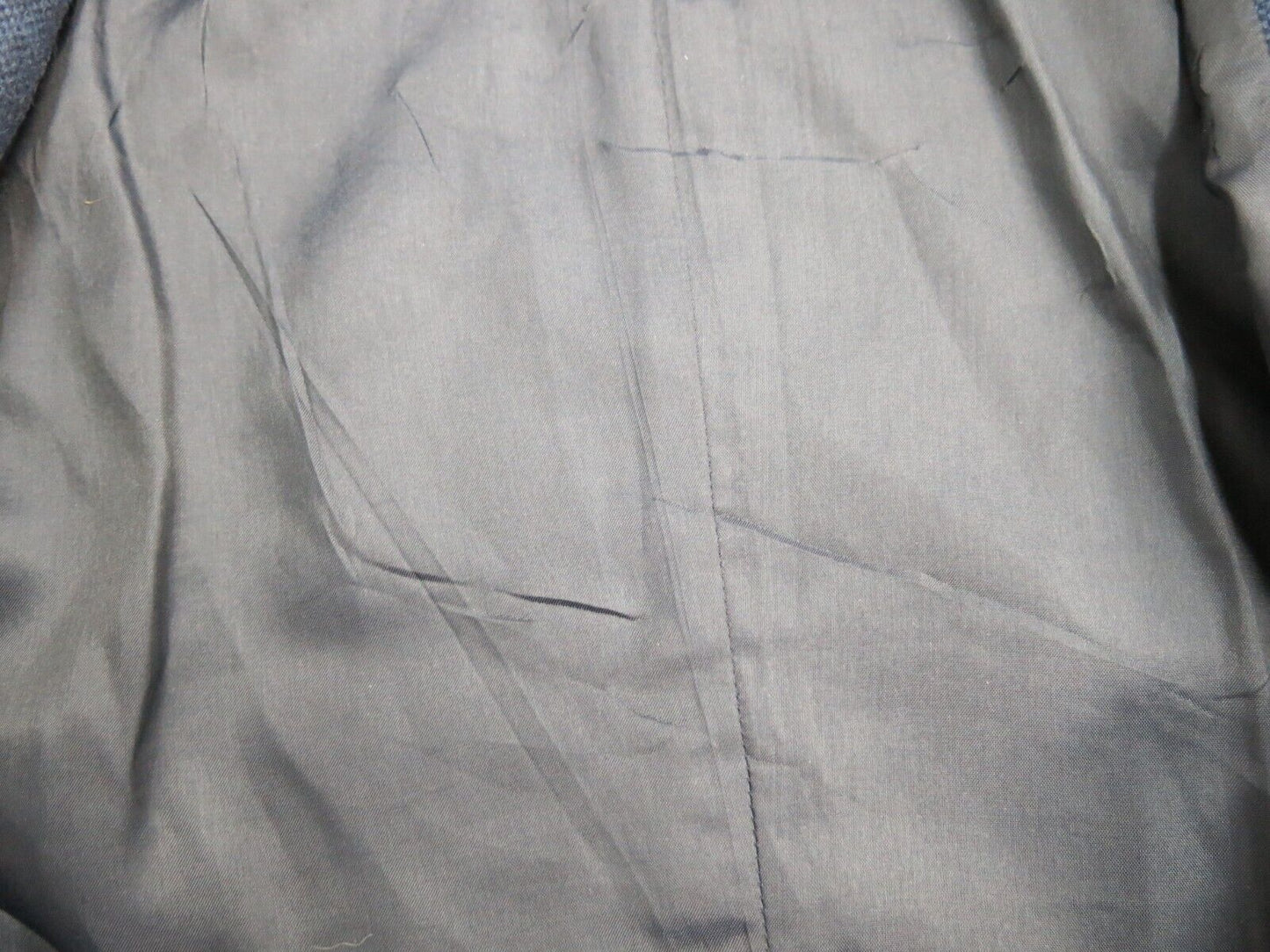 Land s End Women Blouson Coat Jacket Long Sleeve Wool Blend Pocket Blue Size 16