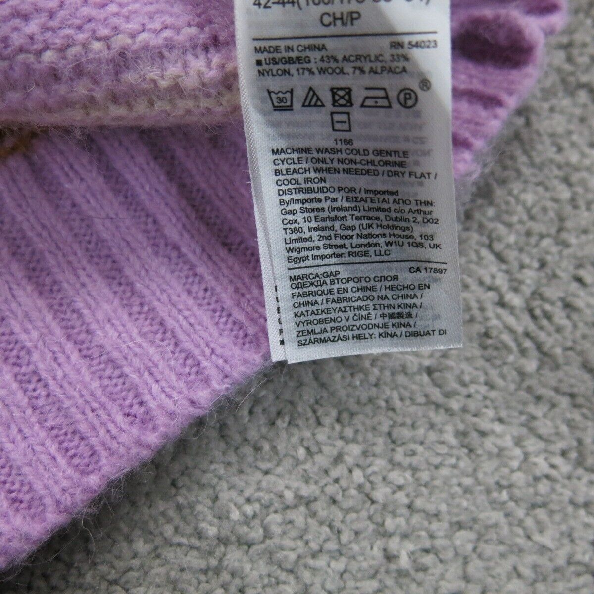 Gap Womens Pullover Knitted Sweater Mock Neck Striped Red Pink Yellow Size Small