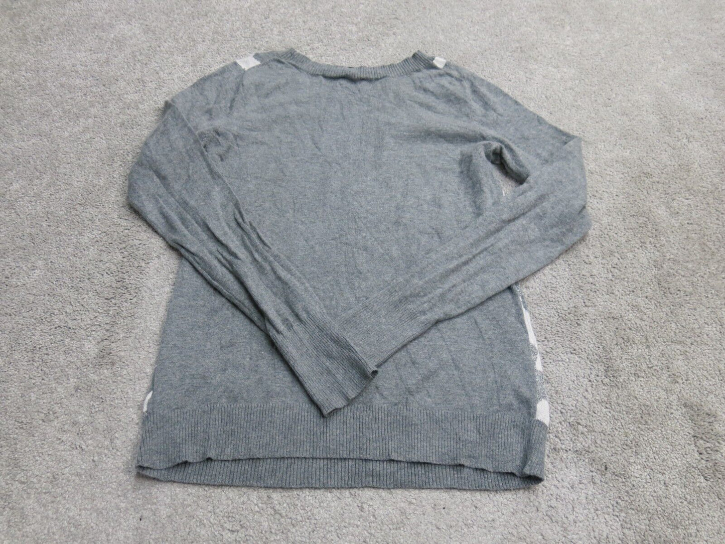 Express Womens Pullover Sweater Sleeves Round Neck Camouflage Gray Size Small