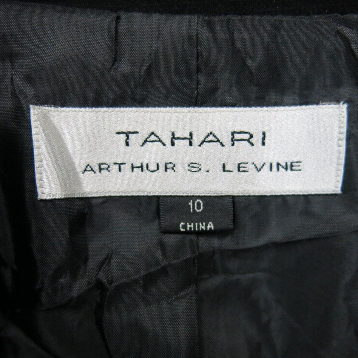 Tahari Womens Blazer Coat Single Breasted Long Sleeves Pockets Black Size 10