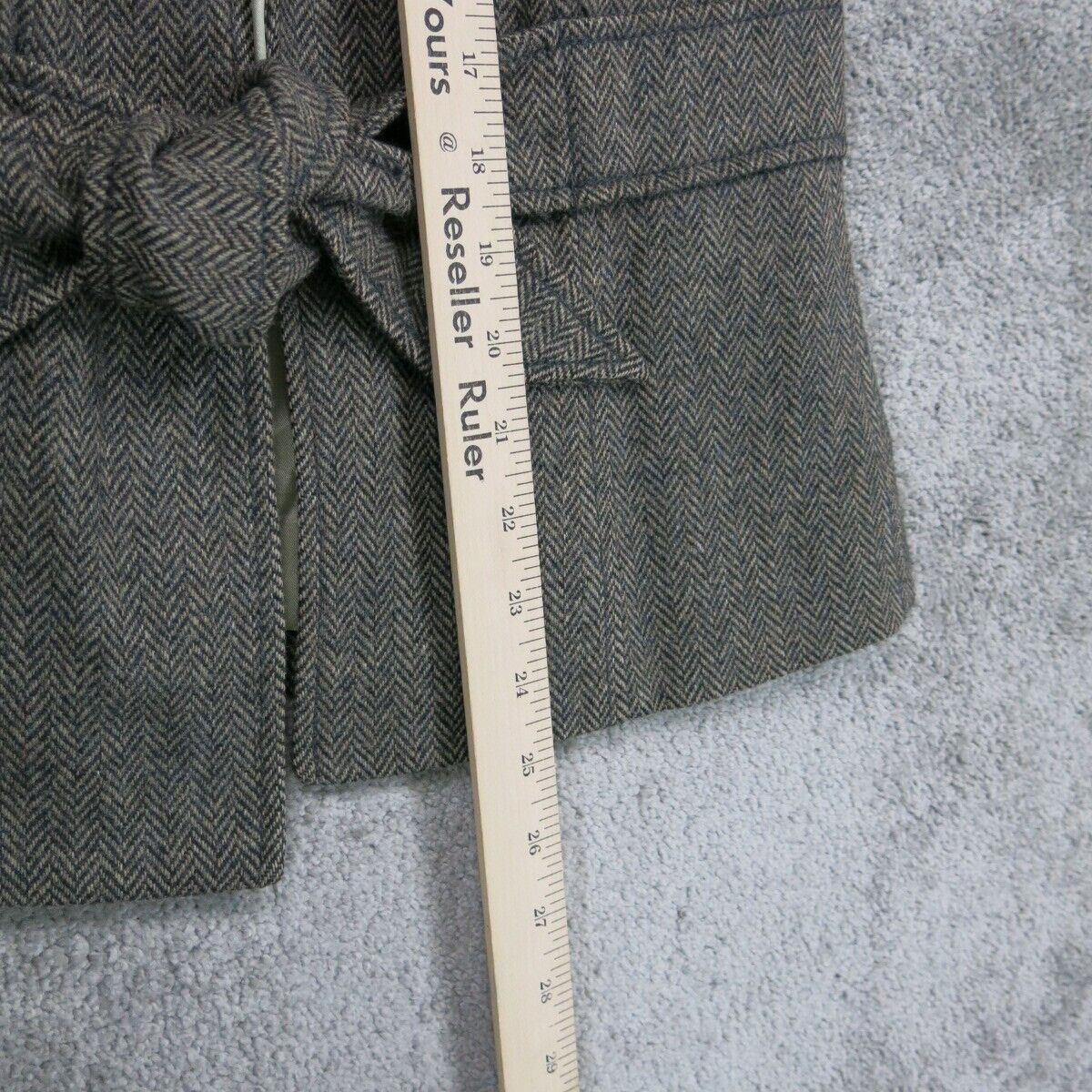 J. Crew Womens Trench Coat Jacket Tie Waist Long Sleeves Gray Size 0