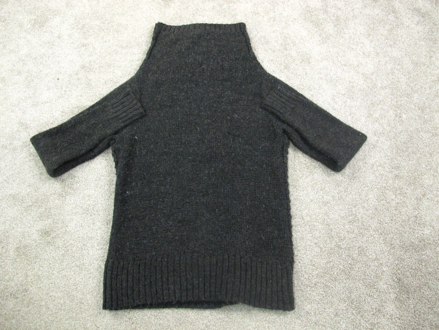 American Eagle Women Cardigan Sweater Knitted Open Front Long Sleeve Black SZ L