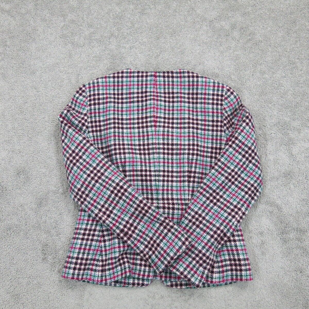 Talbots Women Tweed Blazer Coat Front Button Long Sleeve White Brown Size 2p