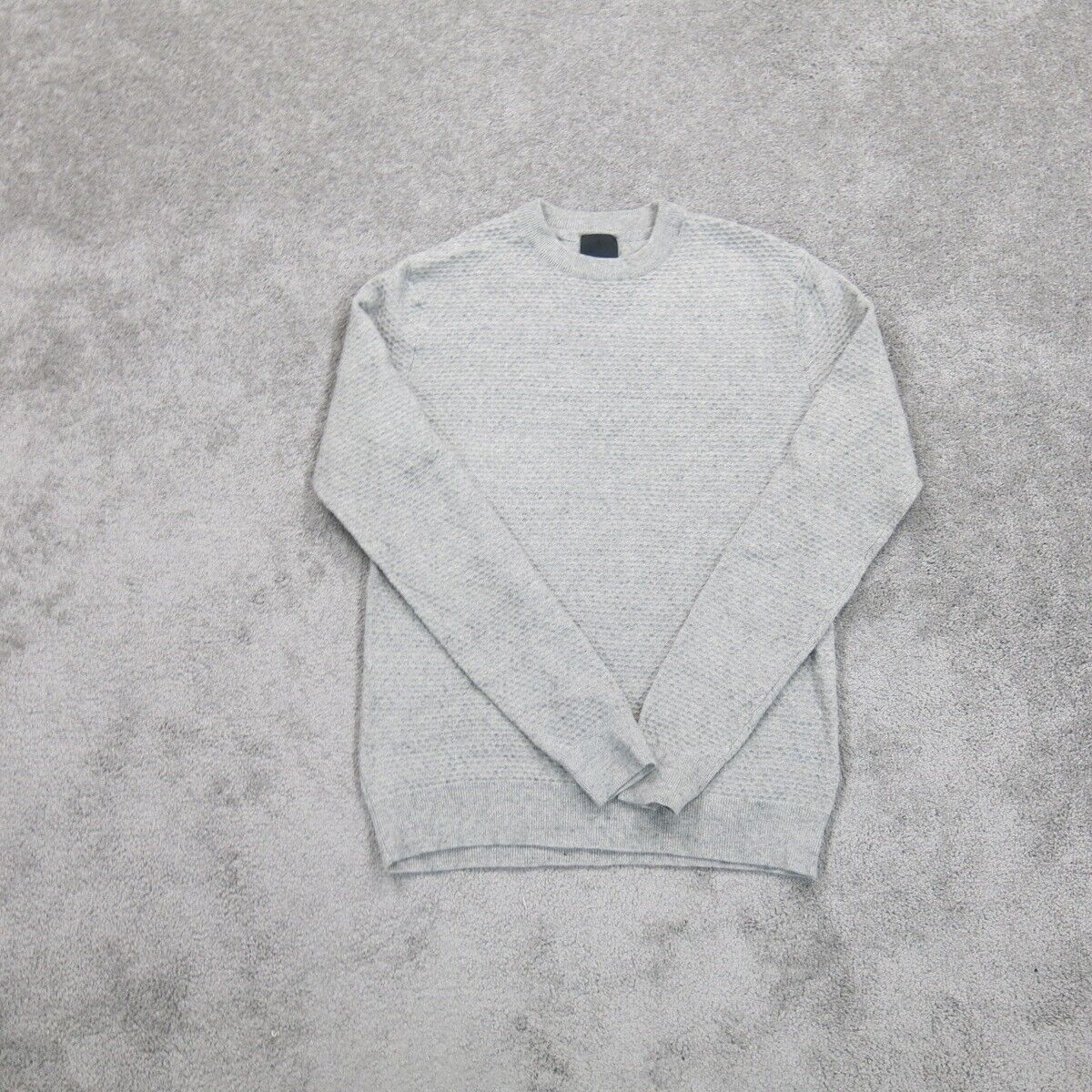 H&M Womens Pullover Sweater Knitted Crew Neck Long Sleeves Light Gray Size XS