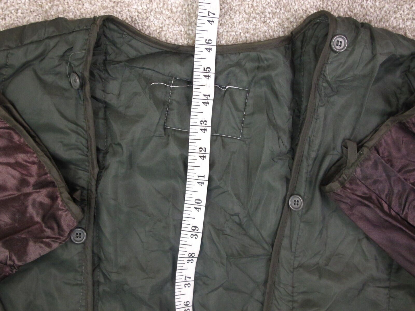 London Fog Womens Insulated Over Coat Long Sleeves Pocket Green Brown Size 14