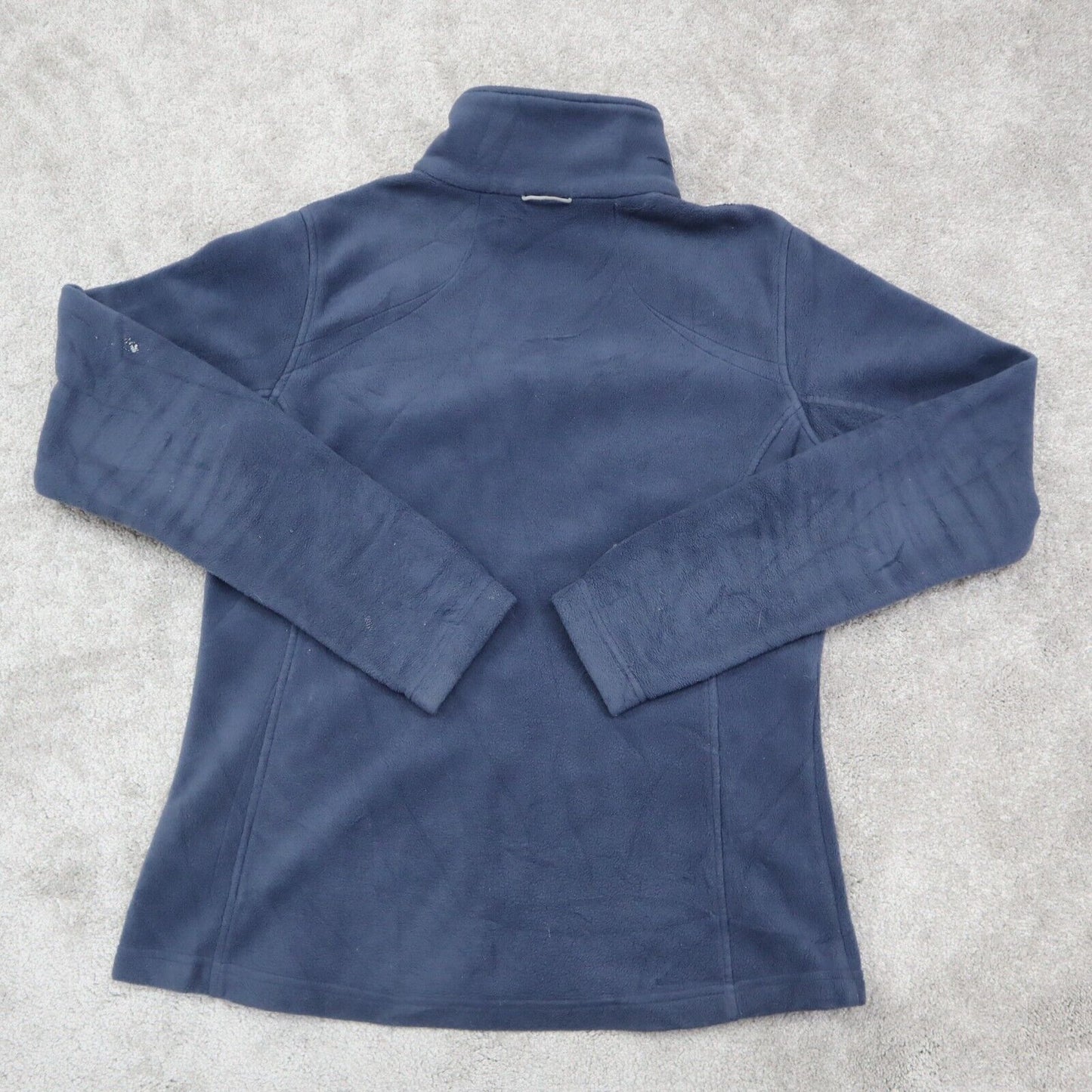 Columbia Mens Fleece Jacket Full Zip Up Long Sleeve Mock Neck Logo Blue Size L