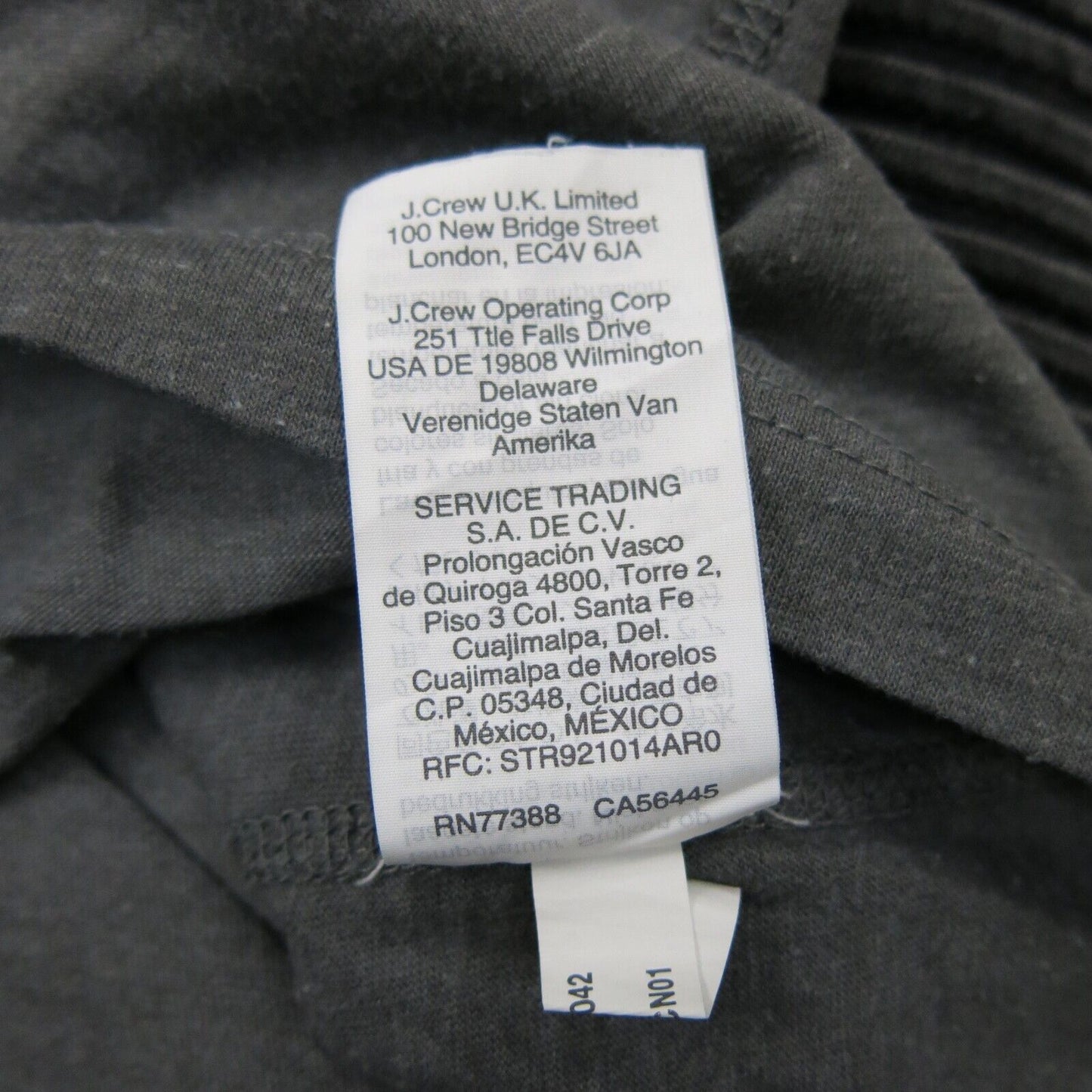 J. Crew Washed Mens Sweatshirt Henley Neck Long Sleeves Solid Gray Size Medium