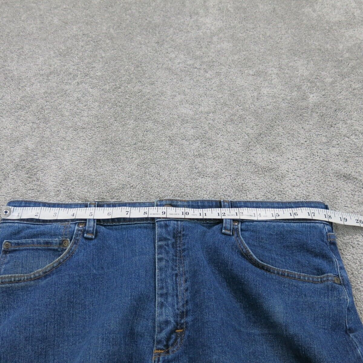 Wrangler Mens Jeans Straight Leg High Rise Stretch Cotton Blue Size W36XL30