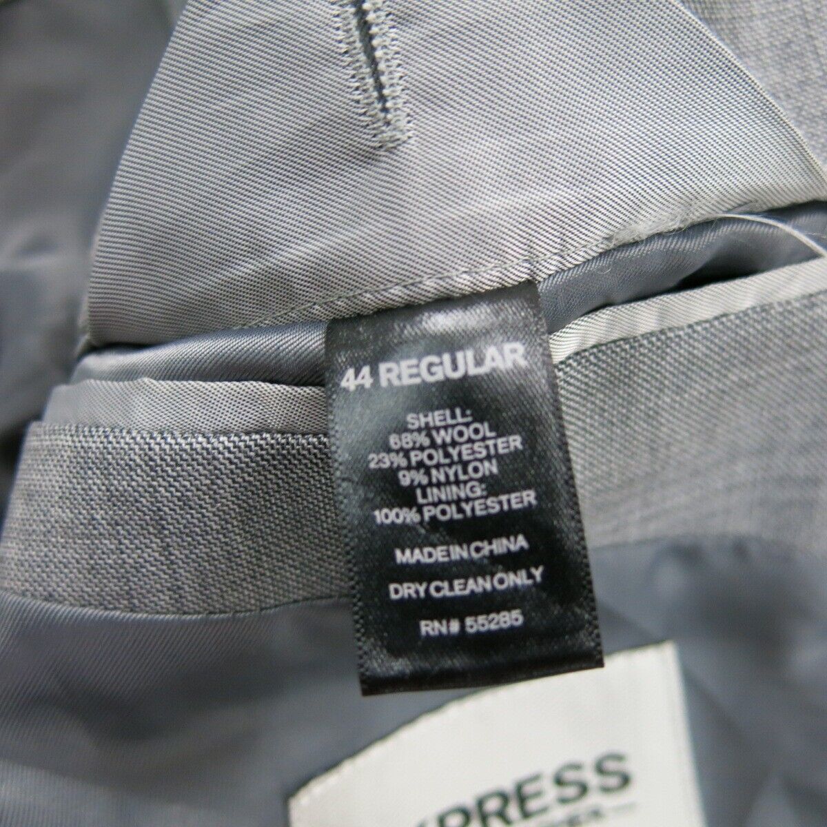 Express Mens Blazer Coat Single Breasted Long Sleeves Pockets Gray SZ 44 Regular