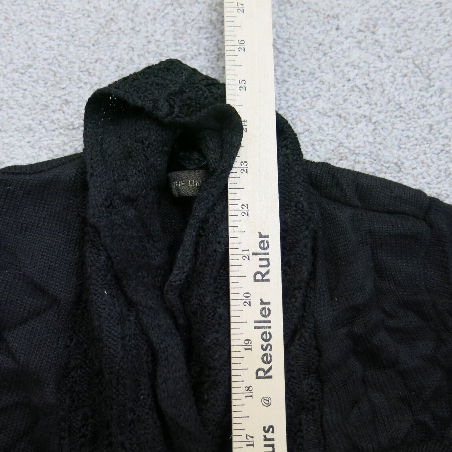 The Limited Womens Cardigan Sweater Open Front Long Sleeves Solid Black Size XS