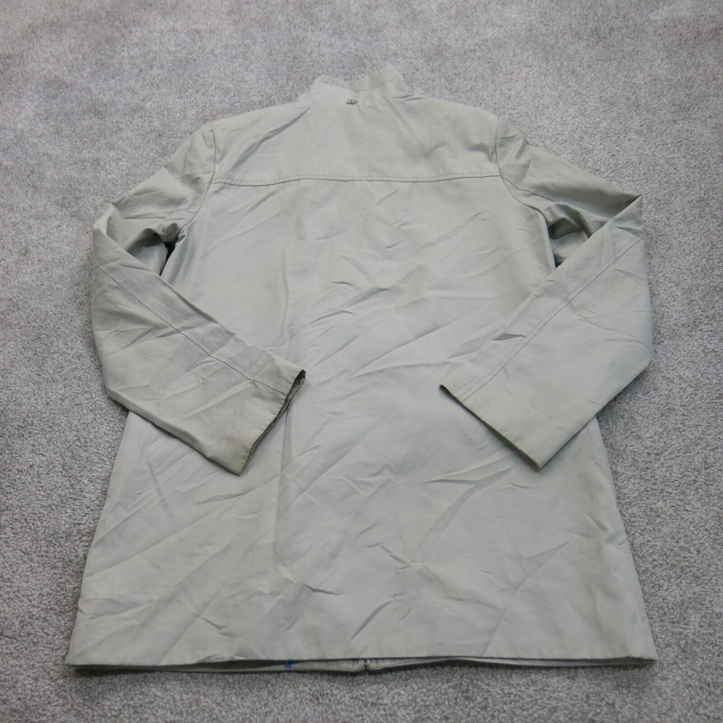 Calvin Klein Womens Full Zip Up Long Coat Long Sleeves Pockets Gray Size Small