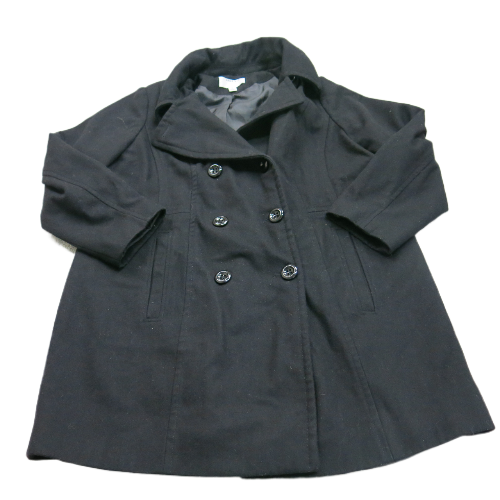ANN Taylor Womens Double Breasted Coat Long Sleeves Pocket Black Size 1X