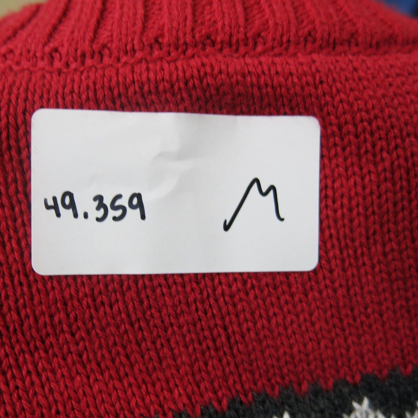 St Johns Bay Mens Pullover Sweater Reindeer Long Sleeves Crew Neck Red Size XL