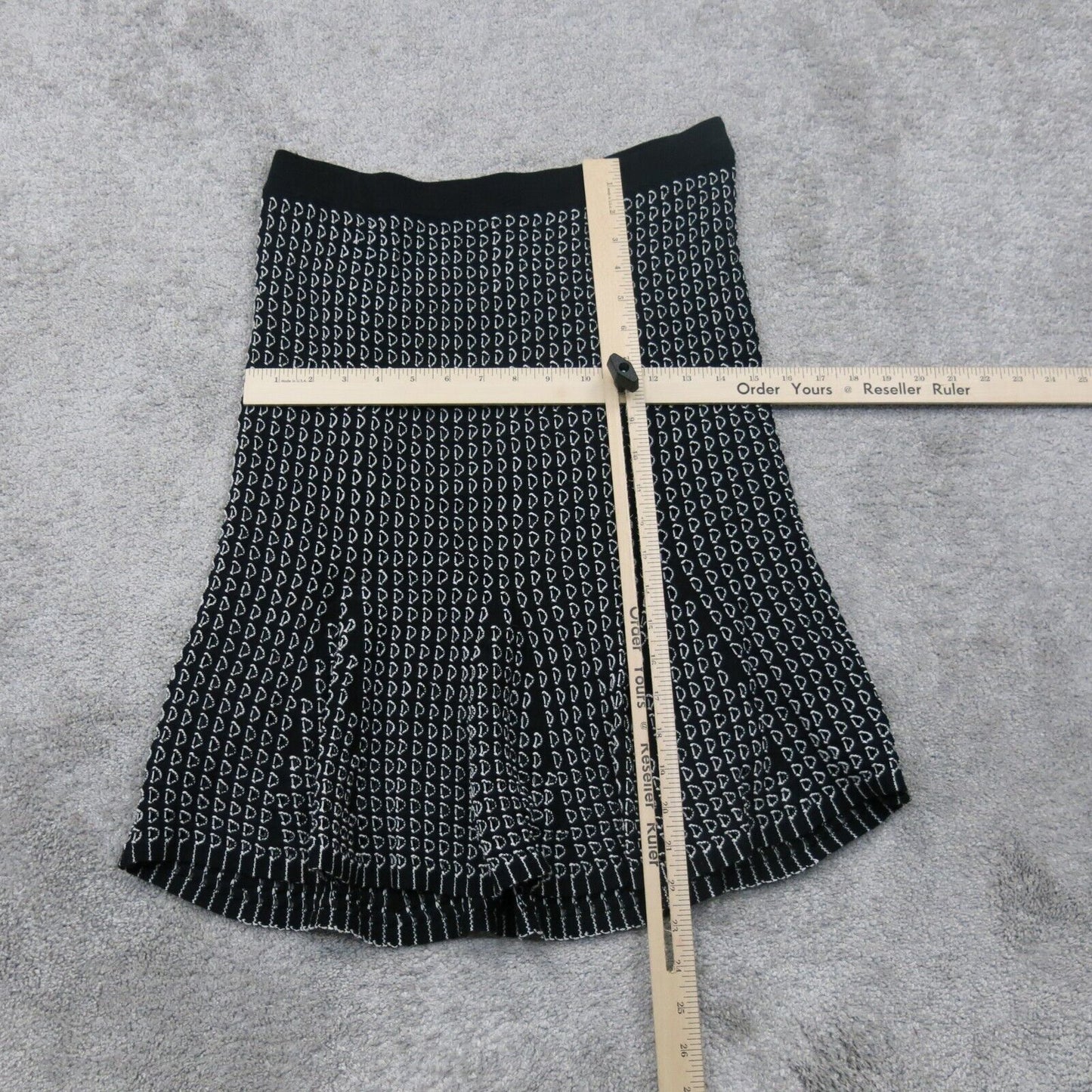 Ann Taylor Womens Skirt 23197329 Accent Details Stretch Waist Black White Medium