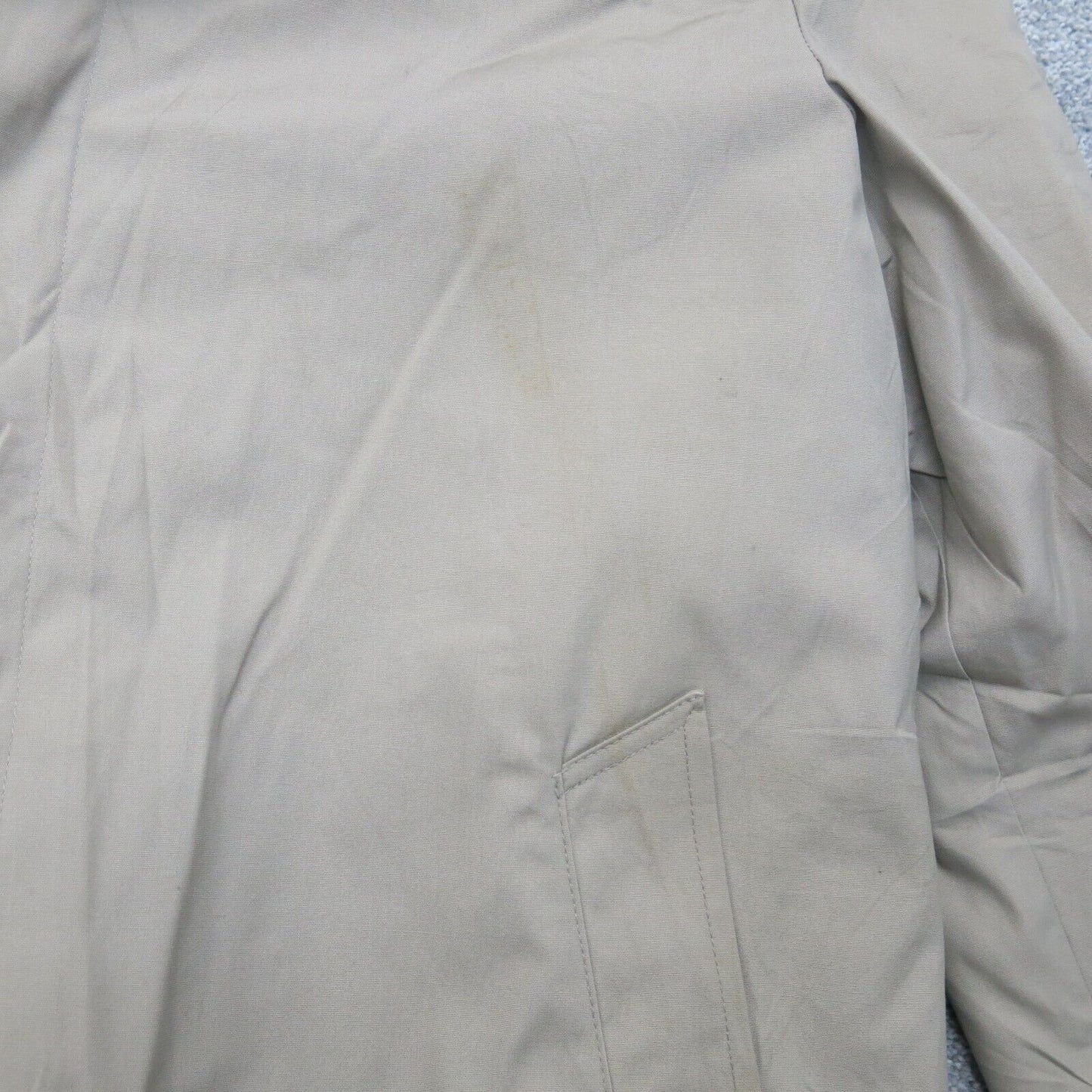 London Fog Mens Overcoat Long Sleeves Pockets Beige Size 44 Long