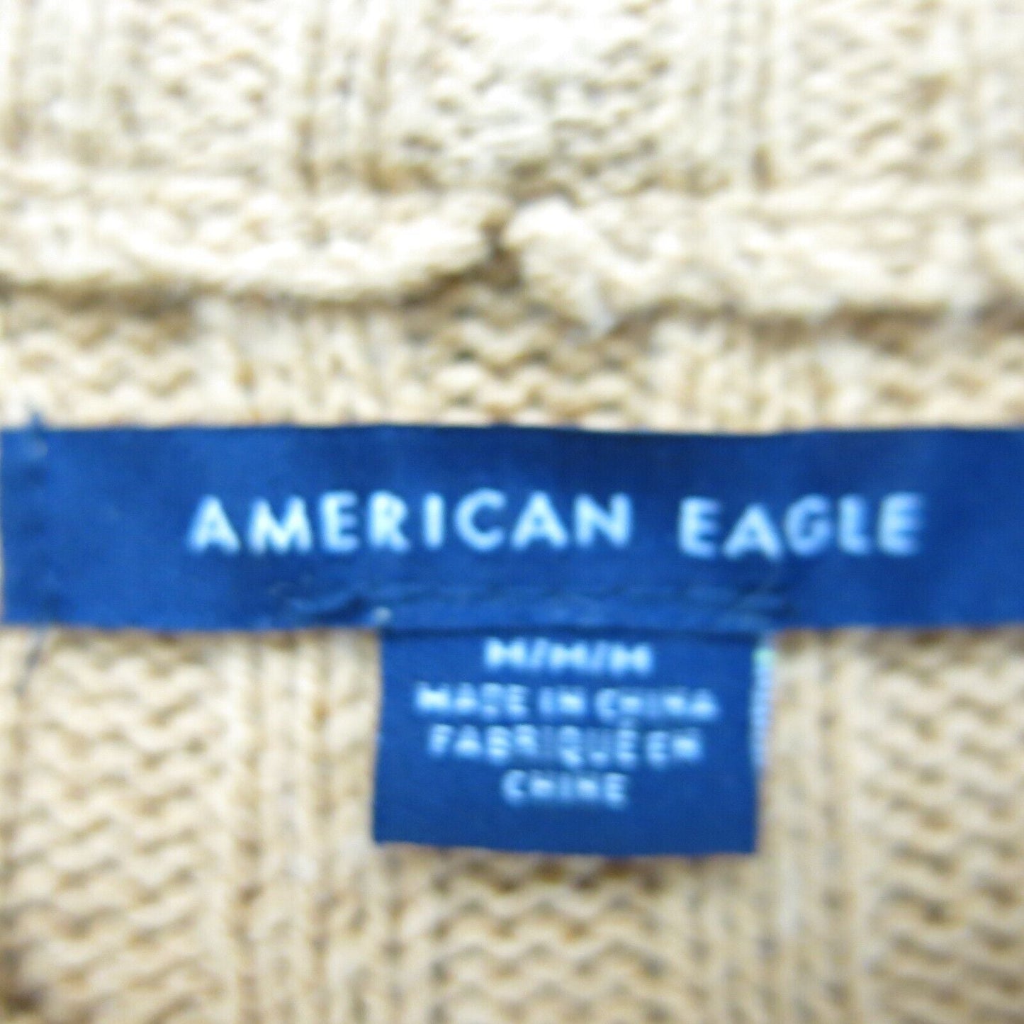 American Eagle Womens Pullover Sweater Crew Neck Striped White Brown Size Medium