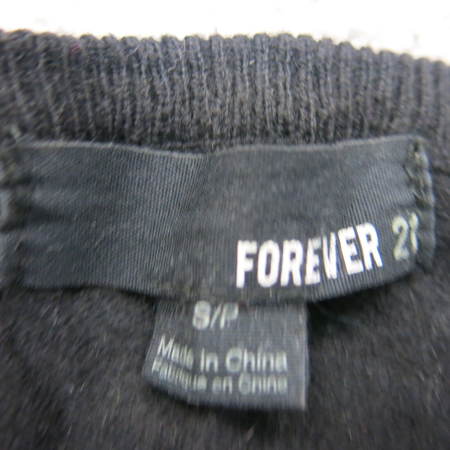 Forever 21 Womens Knitted Sweater Full Zip Up Long Sleeve Solid Black Size Small