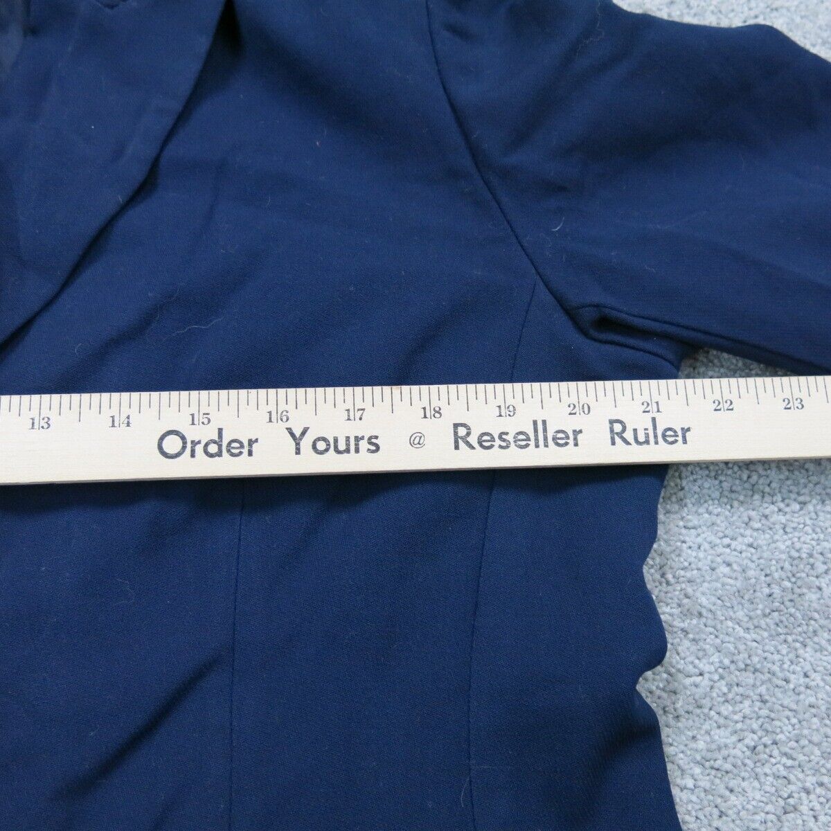 Talbots Womens Blazer Coat Half Sleeves Wool Double Breasted Pocket Blue Size 16