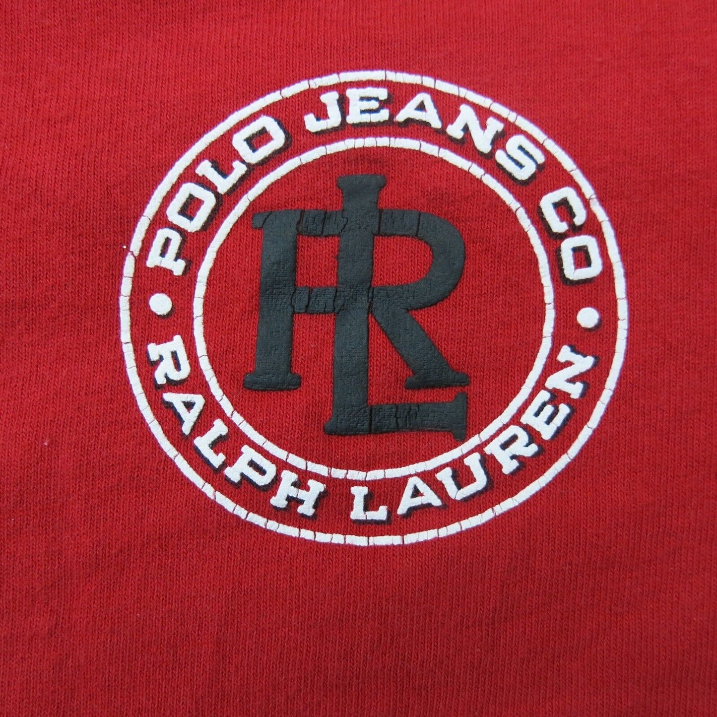 Ralph Lauren Mens Sweatshirt Crew Neck Long Sleeves 100% Cotton Red Size X Large