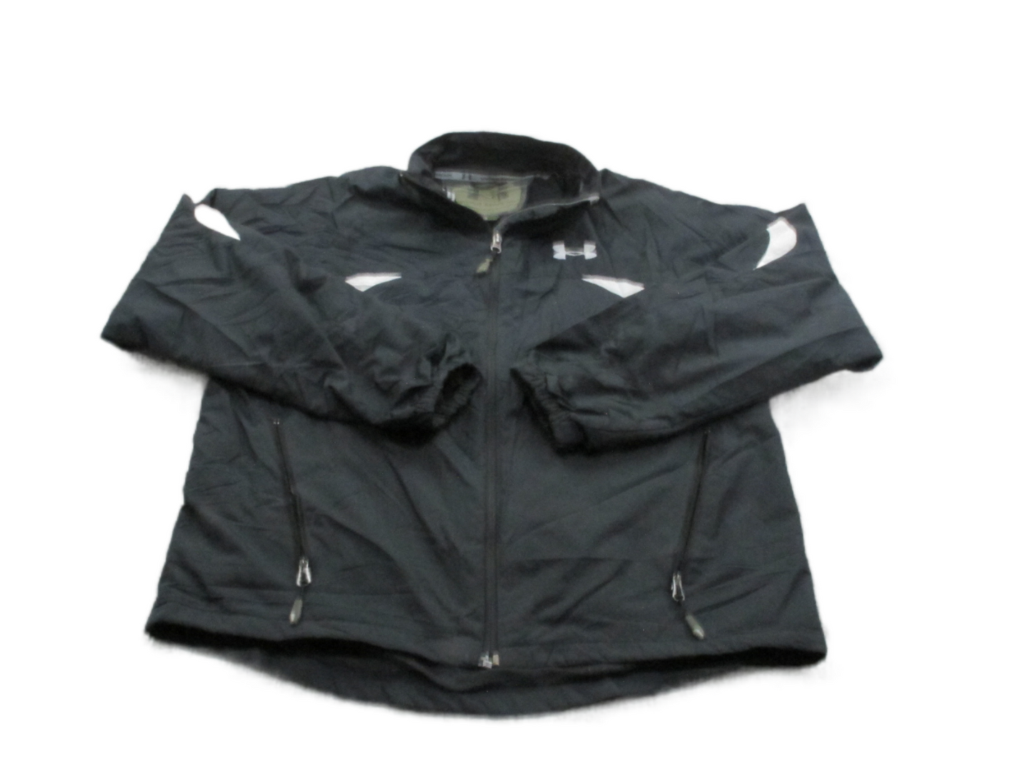 Under Armour Mens Insulated Jacket Full Zip Up Long Sleeves Pockets Black Size S