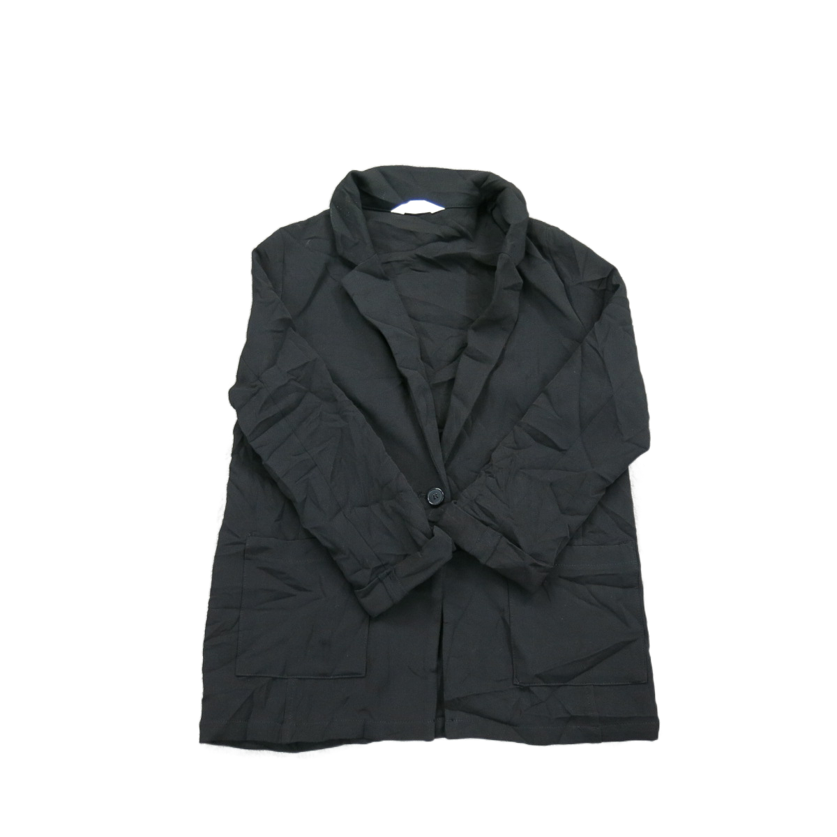 H&M Womens Blazer Coat Single Breasted Long Sleeve Pockets Black Size 13-14Y