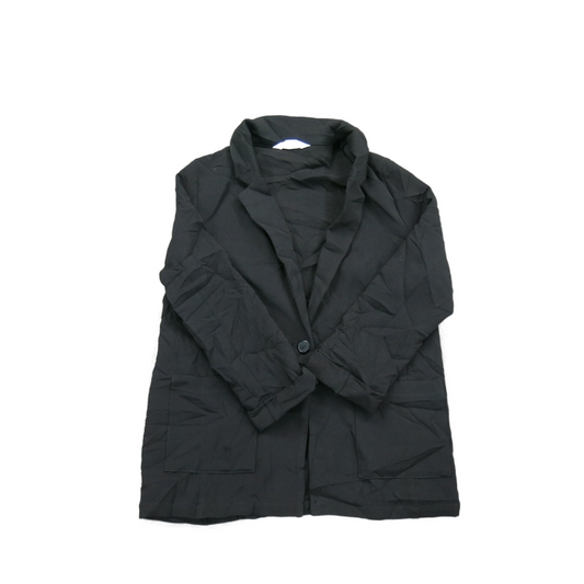 H&M Womens Blazer Coat Single Breasted Long Sleeve Pockets Black Size 13-14Y