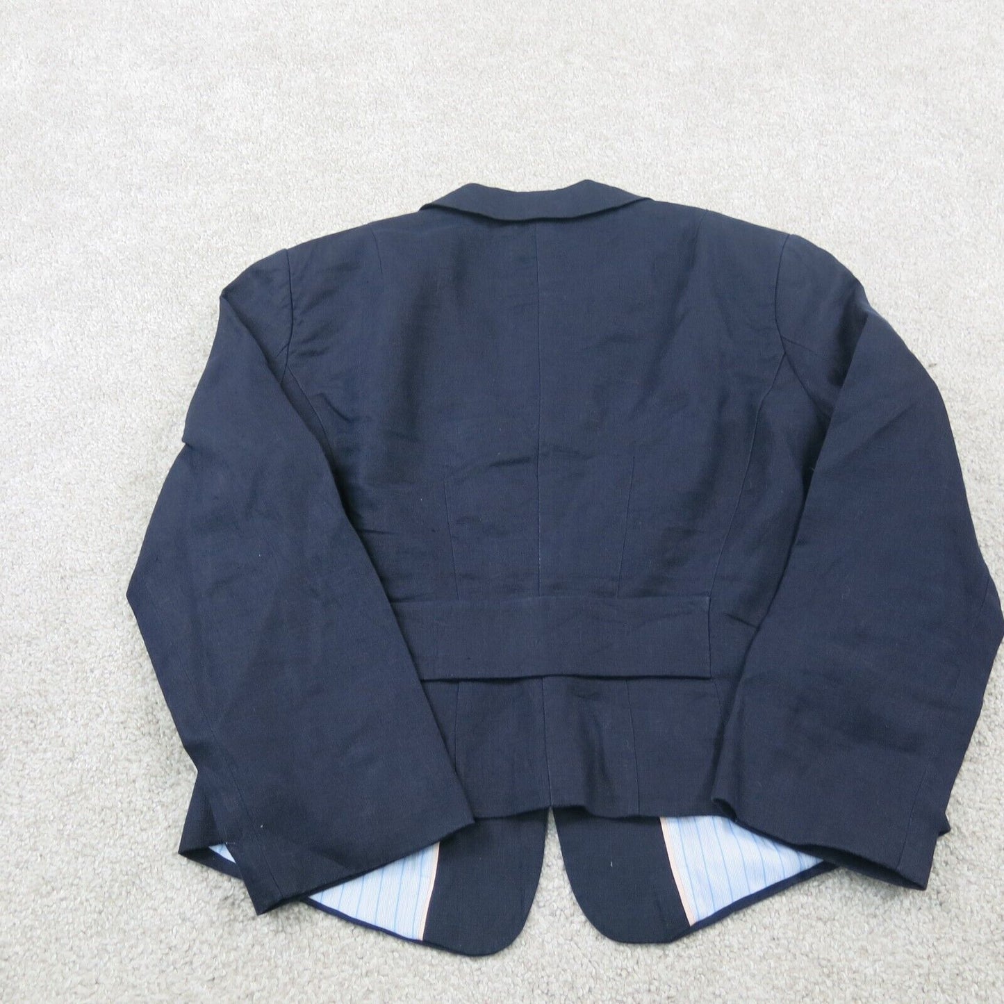 H&M Womens Blazer Coat Single Breast Long Sleeves Pockets Navy Blue Size 6