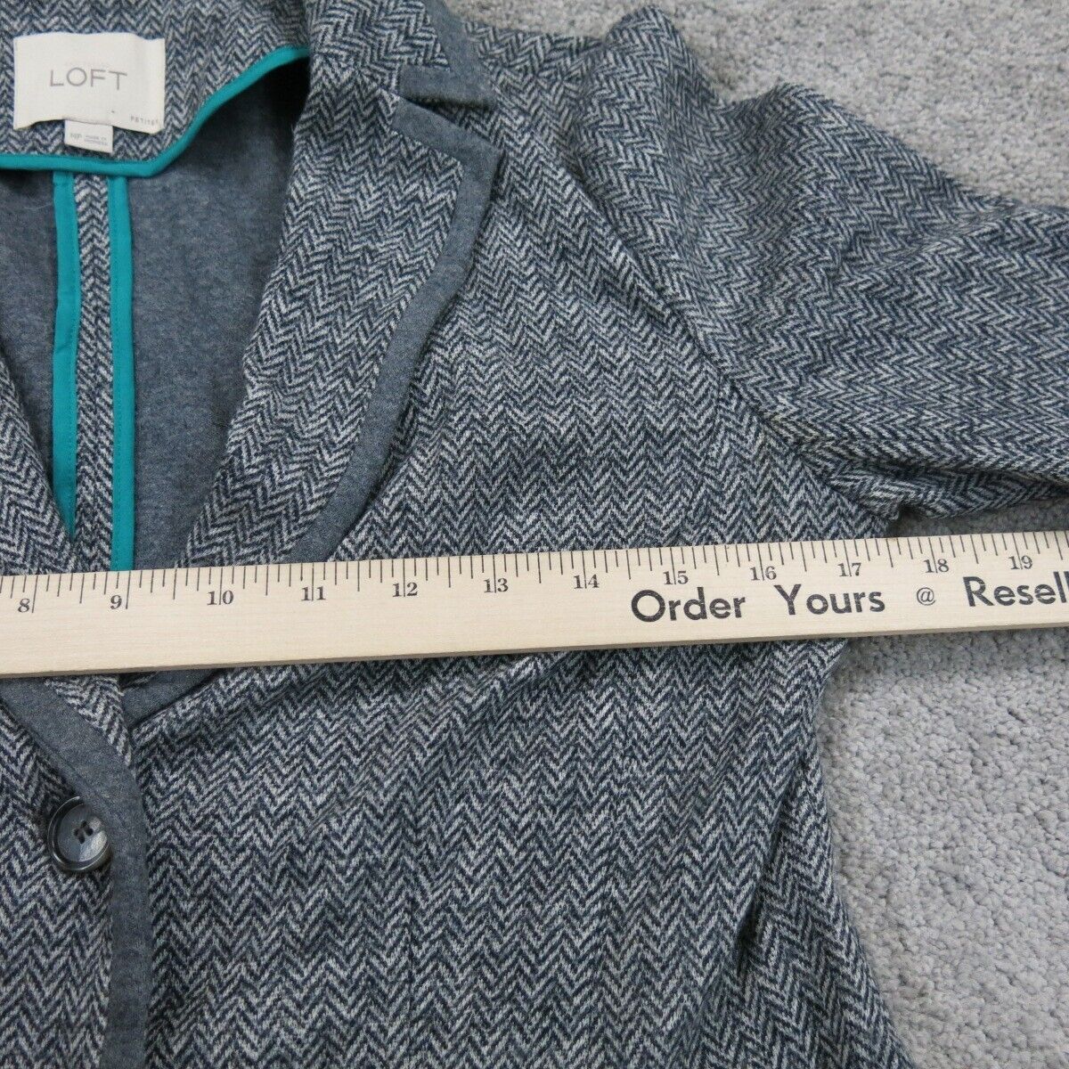 Ann Taylor Womens Blazer Coat Jackets Long Sleeves Front 2 Button Gray Size MP