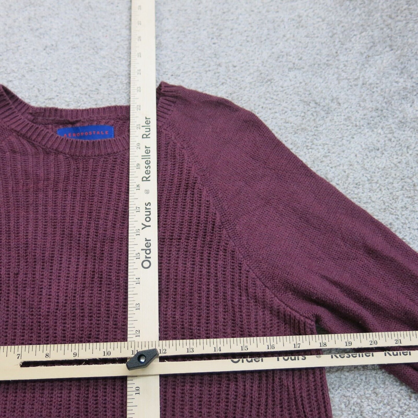 Aeropostale Womens Knitted Sweater Long Sleeve Round Neck Maroon Size Large