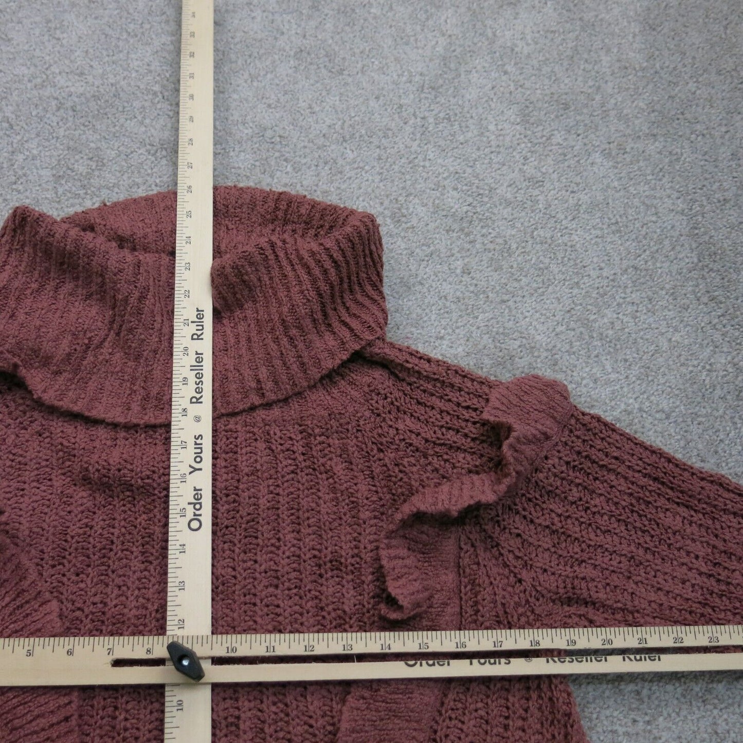 Express Womens Pullover Sweater Knitted Long Sleeve Cowl Neck Maroon Size S/P