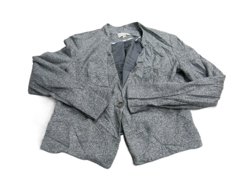 Ann Taylor Loft Womens Blazer Coat Single Breasted One Button Long Sleeve Gray 6