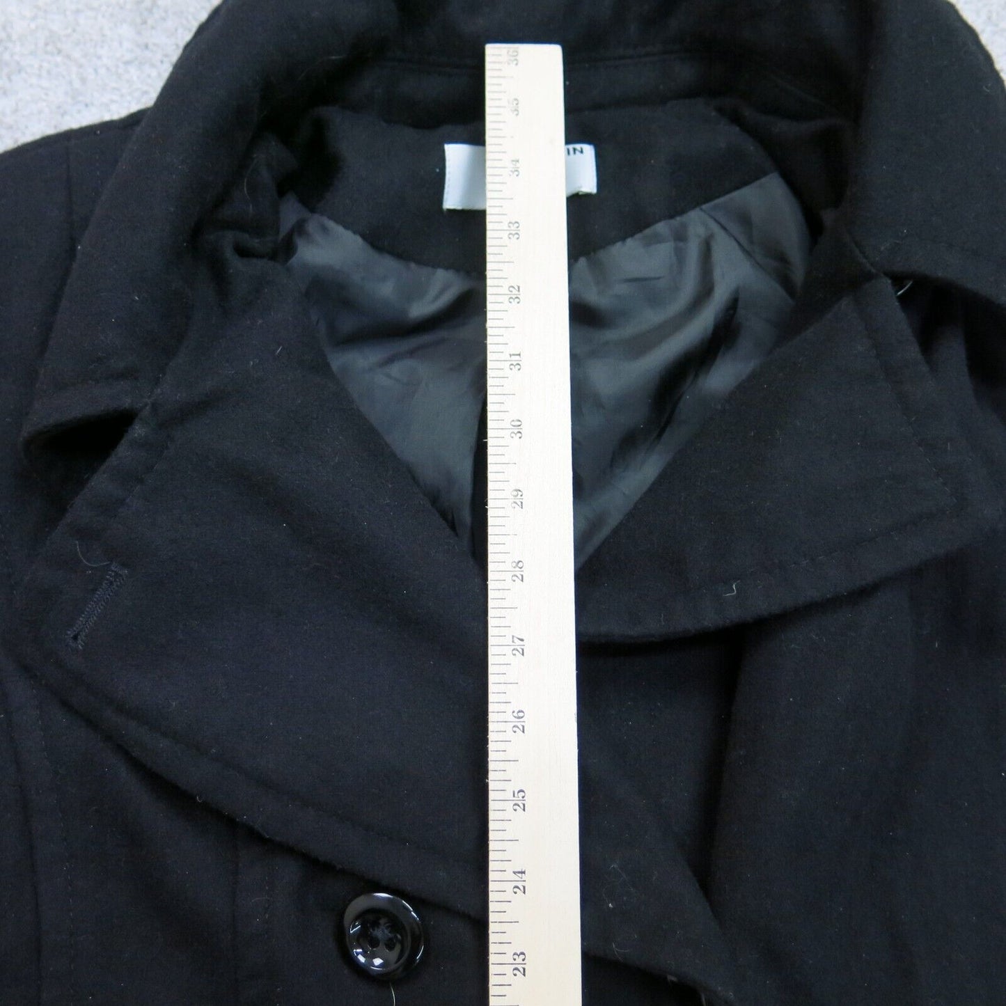 ANN Taylor Womens Double Breasted Coat Long Sleeves Pocket Black Size 1X