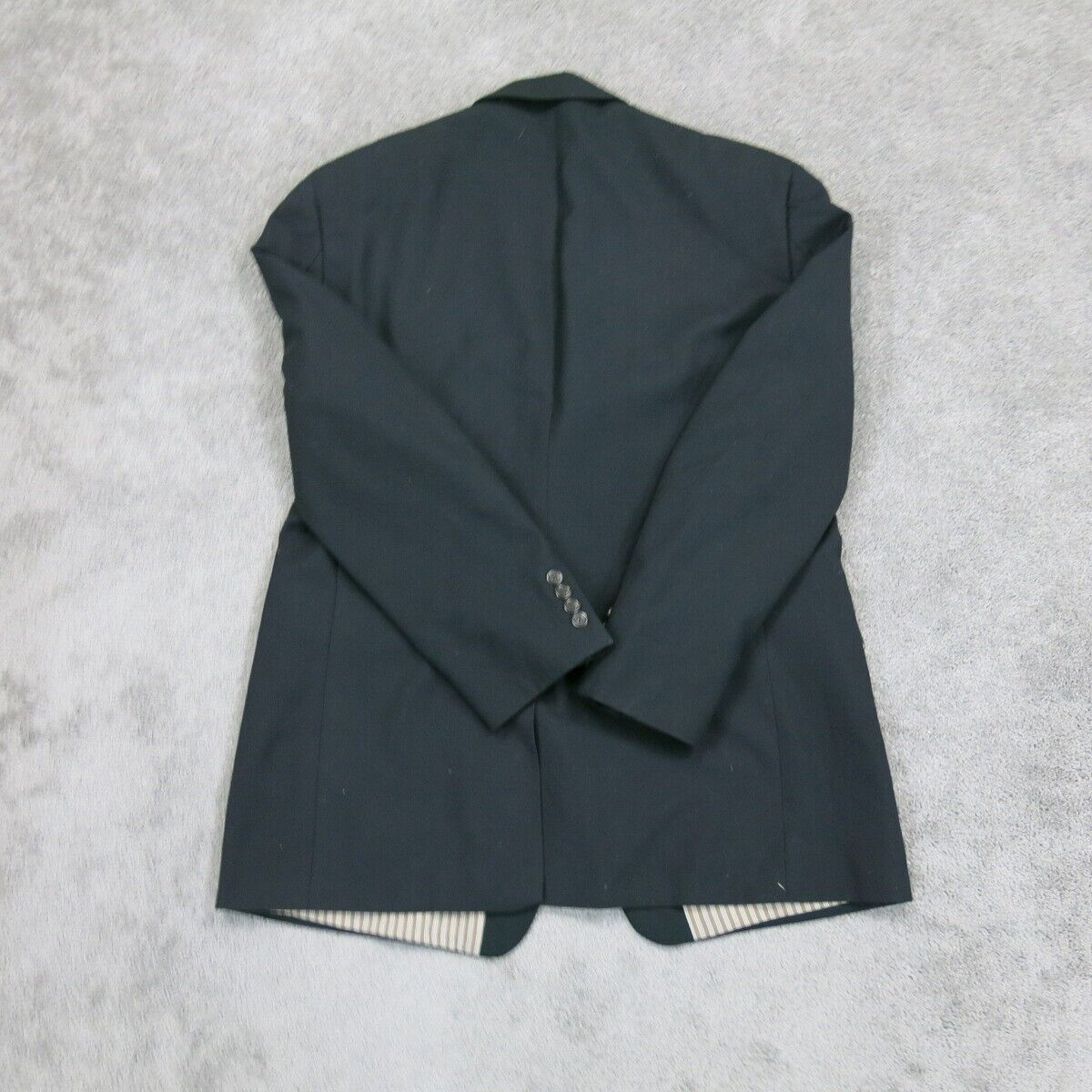 Ralph Lauren Mens Blazer Coat Single Breasted Long Sleeve Pocket Black SZ 42R