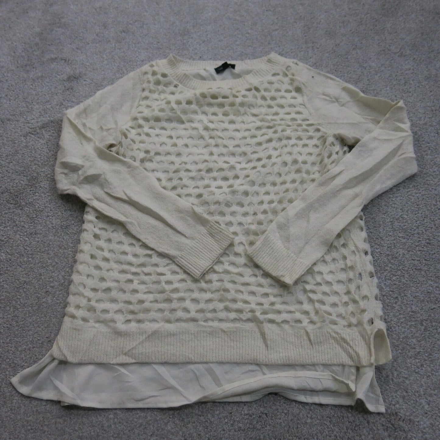 The Limited Womens Pullover Sweater Crew Neck Long Sleeves Ivory Size Small