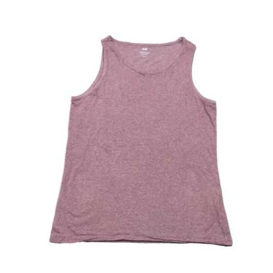 H&M Mens Activewear Tank Tee Round Neck Relaxed Fit Heather Red Size Large