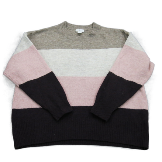 H&M Womens Pullover Sweater Crew Neck Knitted Long Sleeves Pink White Black XXL
