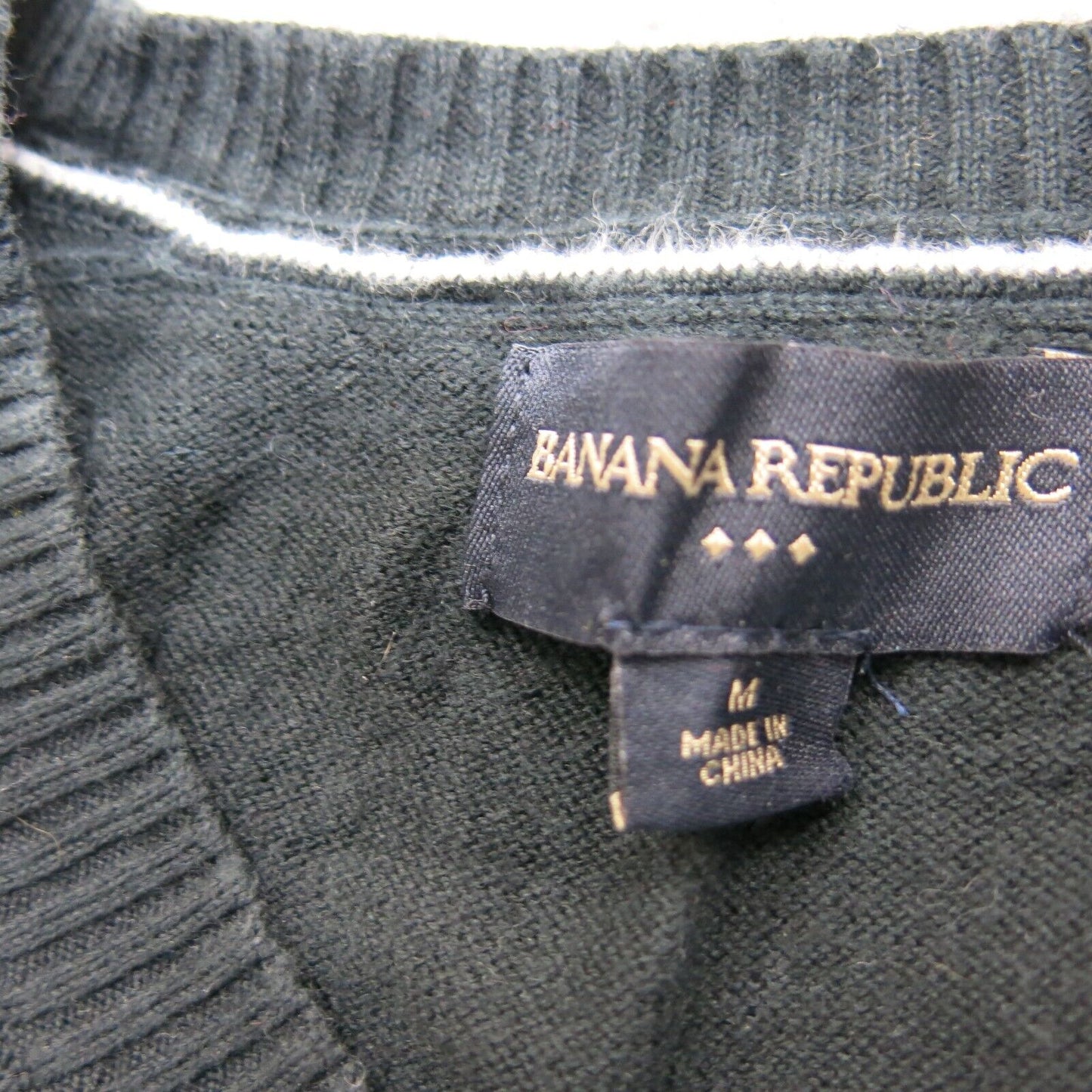 Banana Republic Womens Pullover Sweater Knitted V Neck Long Sleeve Black Size M