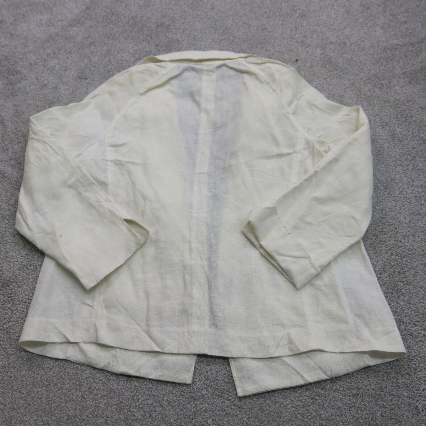 Talbots Womens Blazer Coat Open Front Long Sleeve Pockets White Size Large