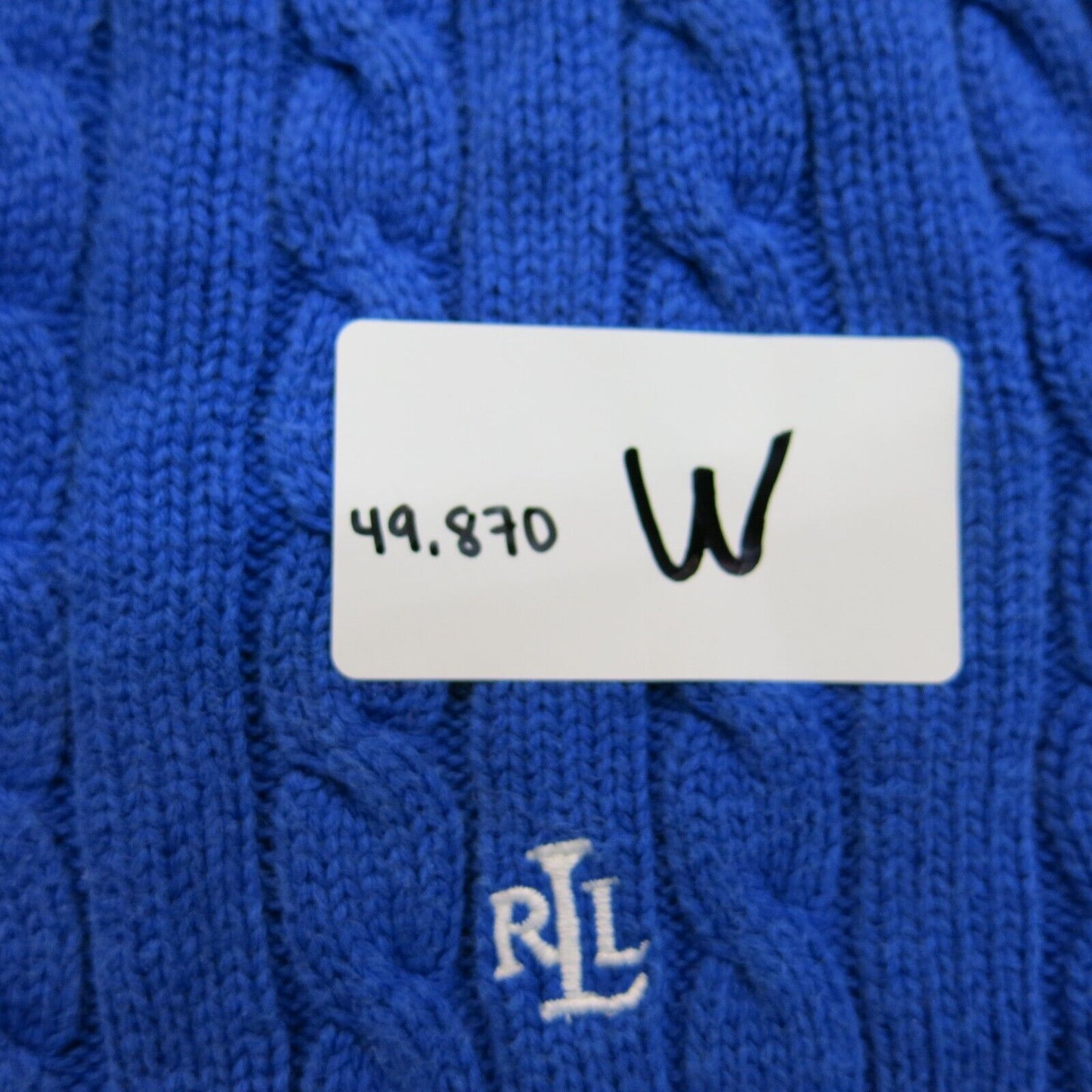 Ralph Lauren Womens Pullover Sweater 100% Cotton Long Sleeve Blue Size Medium