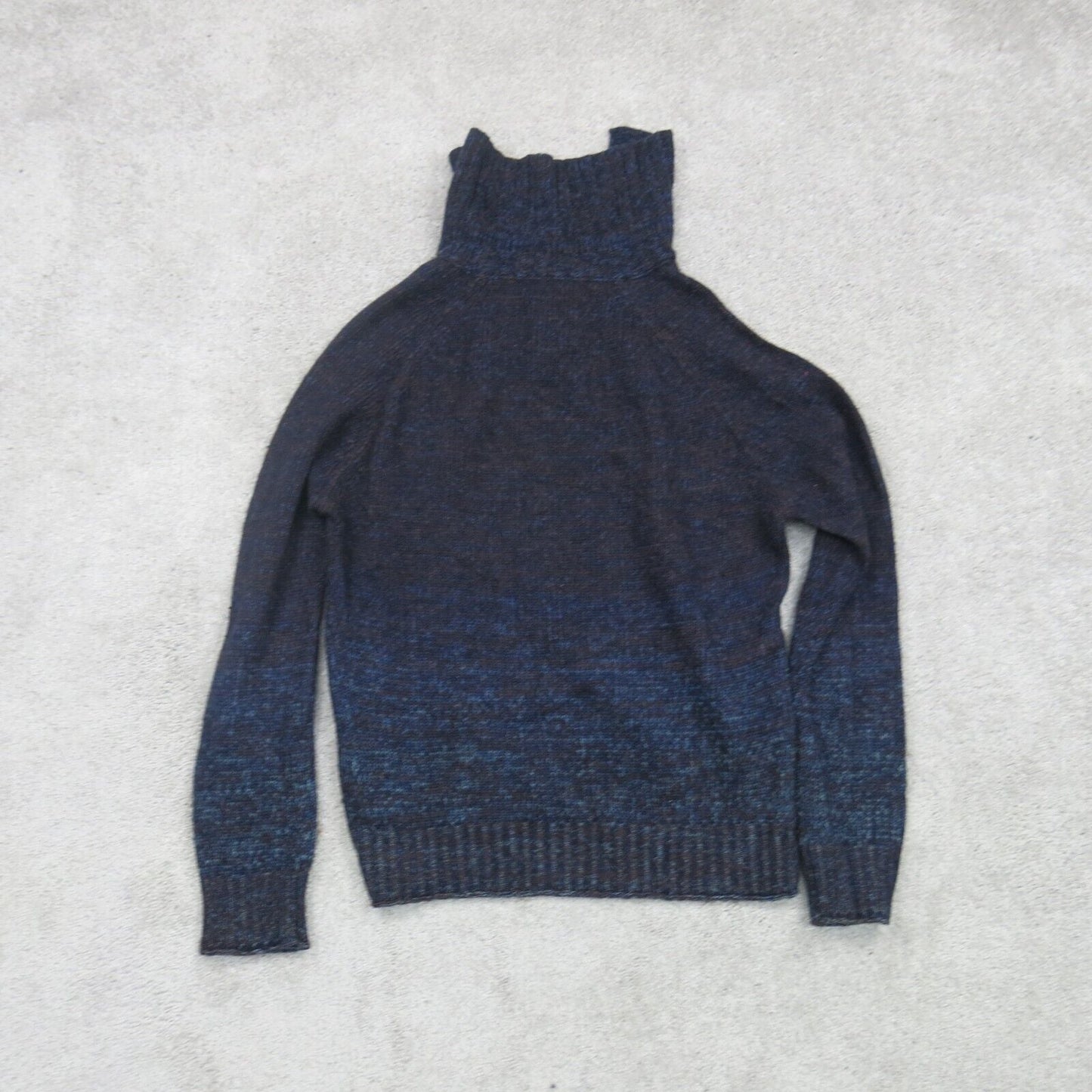 Zara Womens Pullover Sweater High Neck Long Sleeves Black Blue Size ?