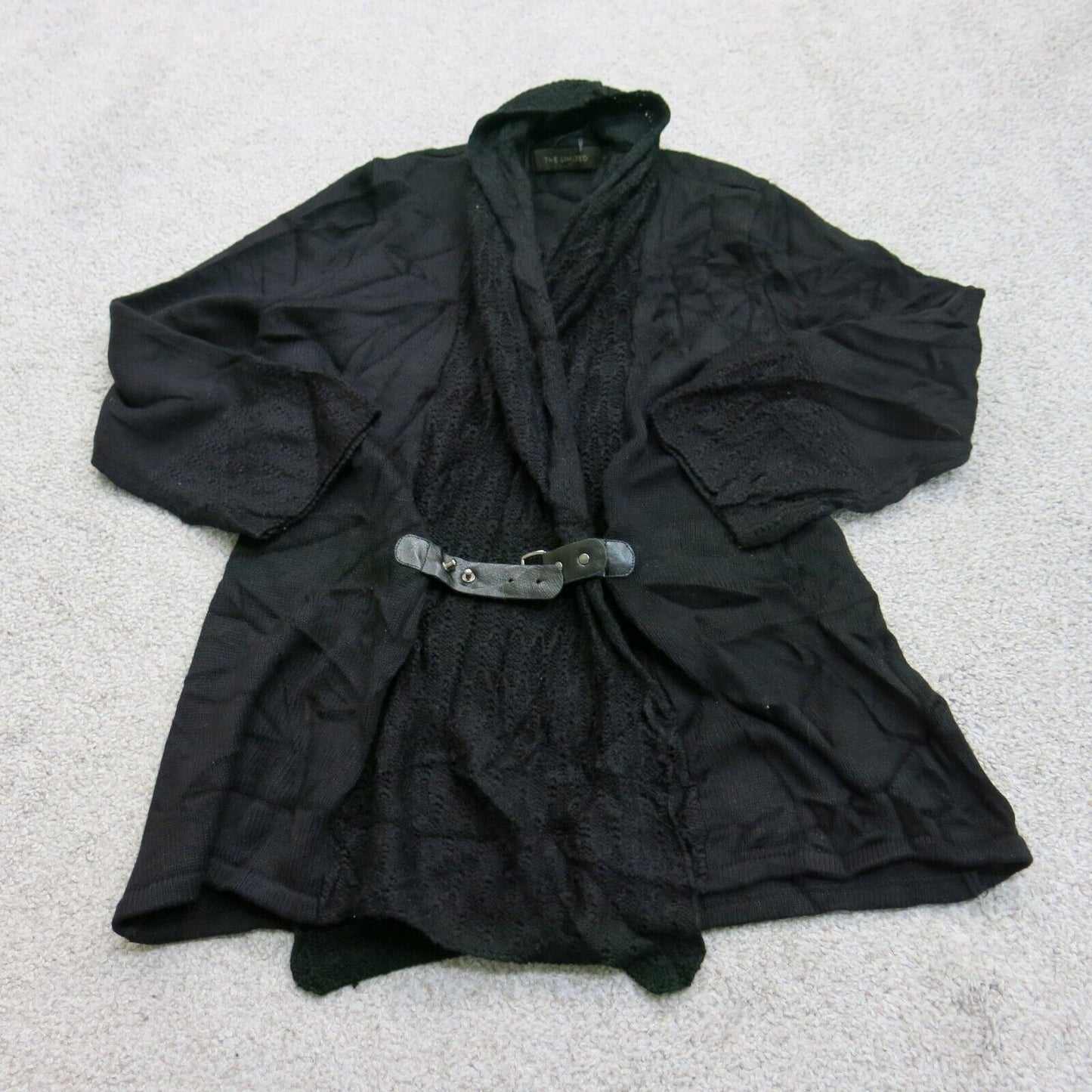 The Limited Womens Cardigan Sweater Open Front Long Sleeves Solid Black Size XS