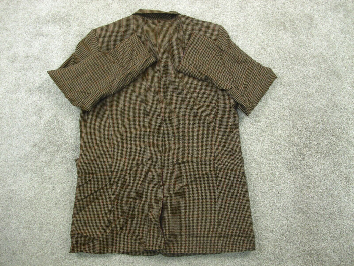 Pendleton Womens Blazer Coat Houndstooth Virgin Wool Long Sleeves Brown Size 8